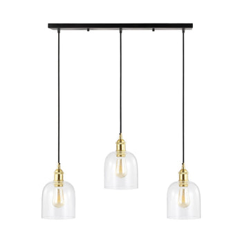 Cooper 25.5" Farmhouse Contemporary Glass Linear LED Pendant - JONATHAN Y